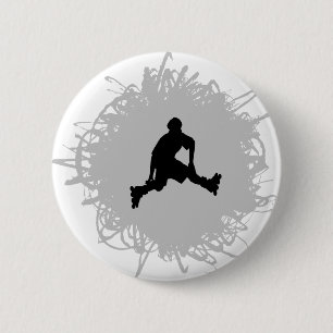 Rollerblading Gekritzel-Art Button