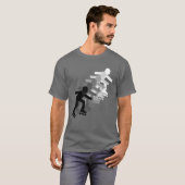 Rollerblading sechs mal Farbverlauf T-Shirt (Vorne ganz)