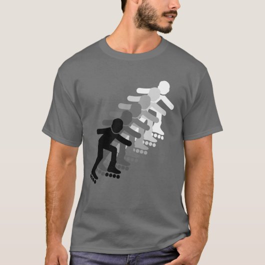 Rollerblading sechs mal Farbverlauf T-Shirt (Vorderseite)
