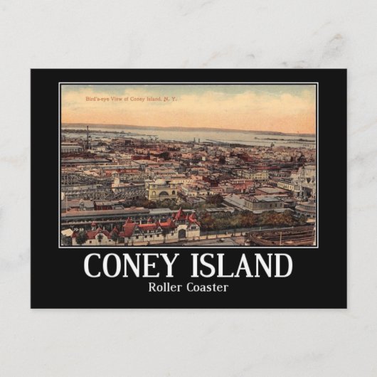 Rollercoaster, Coney Island, New York, Vintag Postkarte (Vorderseite)
