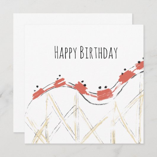 Rollercoaster Hand Drawing Geburtstag (Vorne/Hinten)