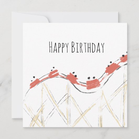 Rollercoaster Hand Drawing Geburtstag (Vorderseite)