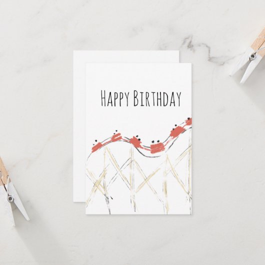 Rollercoaster Hand Drawing Geburtstag Karte (Vorderseite/Rückseite Beispiel)