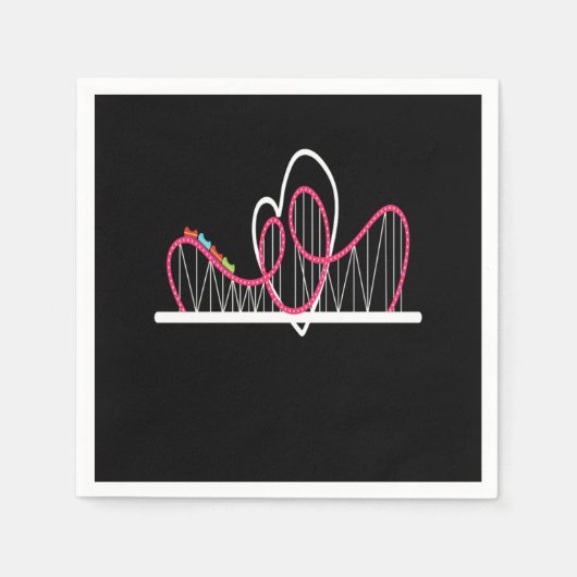 Rollercoaster Heart Amussionpark Serviette (Vorderseite)