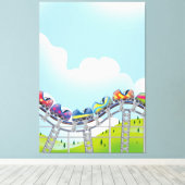 Rollercoaster Leinwanddruck (Insitu (Holzboden))
