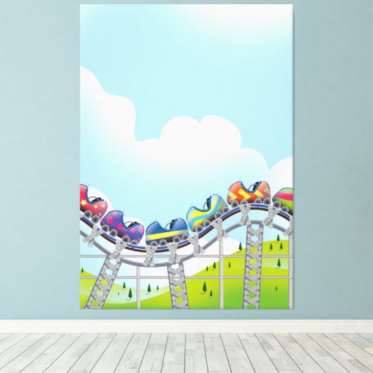 Rollercoaster Leinwanddruck (Insitu (Holzboden))