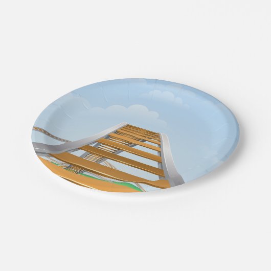 Rollercoaster Pappteller (Schrägansicht)