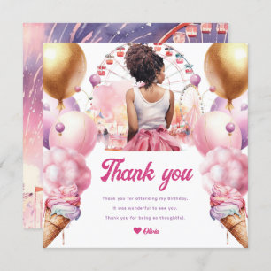 Rollercoaster Party Afroamerikanisches Aquarell Dankeskarte