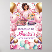 Rollercoaster Party Afroamerikanisches Begrüßungsz Poster (Vorne)