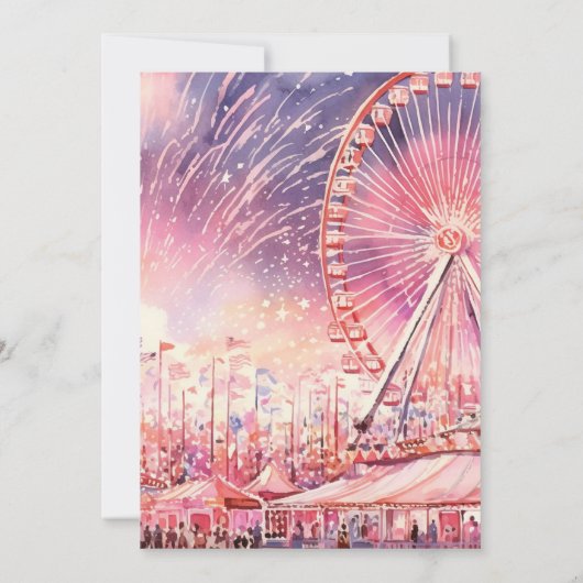 Rollercoaster Party American Custom Einladung (Rückseite)