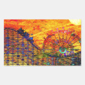 Rollercoaster Rechteckiger Aufkleber (Vorderseite)