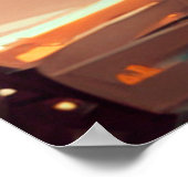 Rollerderby Woman in einer Stadt der Zukunft Poster (Ecke)