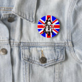 Rollerfahrer mit Union Jack Hintergrund Button (Beispiel)