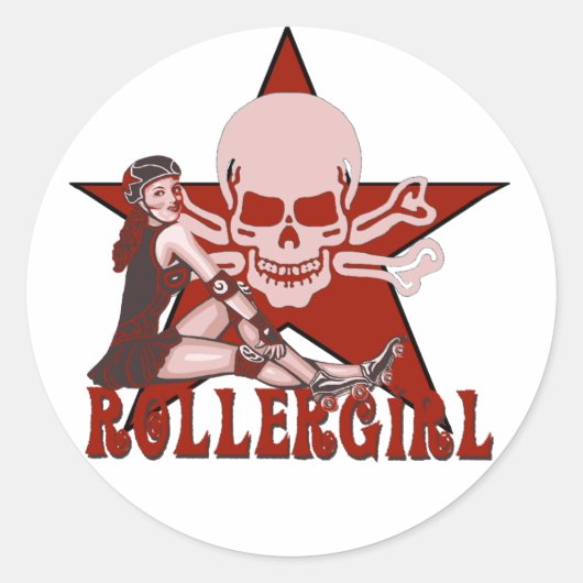 rollergriges Button bis diva Runder Aufkleber (Vorderseite)