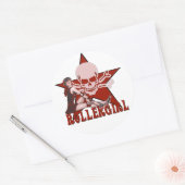 rollergriges Button bis diva Runder Aufkleber (Umschlag)