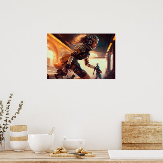 Rollergrl Poster (Küche)