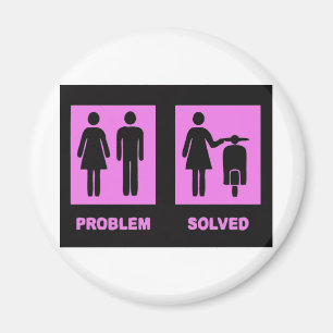 Rollermädchen kein Problemrosa Magnet