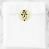 Rollermädchen Runder Aufkleber (Tasche)