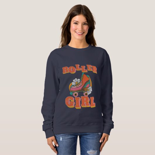 Rollermädchen, Vintag Roller Skaten Sweatshirt (Vorne ganz)