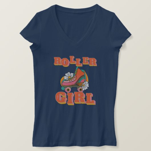Rollermädchen Vintag Roller Skaten T - Shirts (Design vorne)