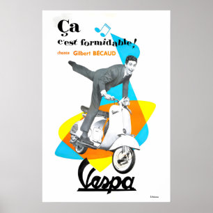 Rollerplakat Motorroller Kunst Retro-Druck Poster