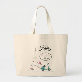 Rollerreiten hinter dem Eiffelturm Paris Jumbo Stoffbeutel