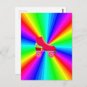 Rollerskate auf Farbspektrum Radial Postkarte (Vorne/Hinten)