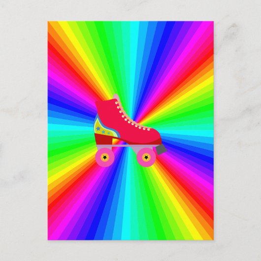 Rollerskate auf Farbspektrum Radial Postkarte (Vorderseite)