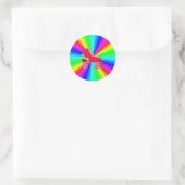 Rollerskate auf Farbspektrum Radial Runder Aufkleber (Tasche)