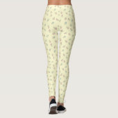 Rollerskate Pale Yellow Kontur Cartoon Pattern Leggings (Rückseite)