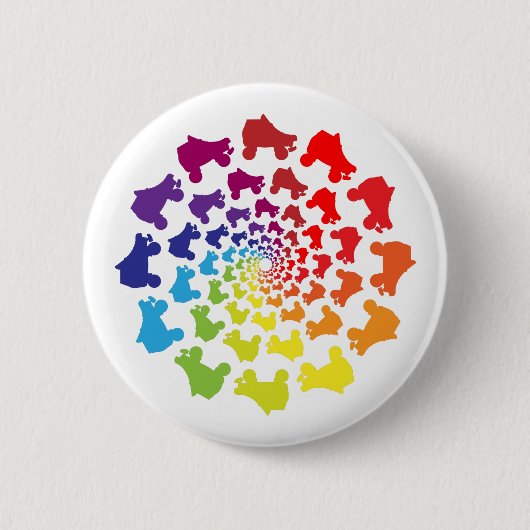 rollerskate Regenbogenkreis Button (Vorderseite)
