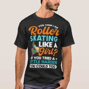 Rollerskate Retro 90er Roller Skaten Girl T-Shirt