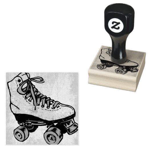 Rollerskates achtzig gummistempel (Stempel)