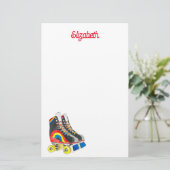 Rollerskates Retroart der achtziger Jahre Briefpapier (Stehend Vorderseite)