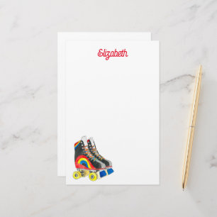 Rollerskates Retroart der achtziger Jahre Briefpapier