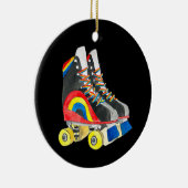 Rollerskates Retroart der achtziger Jahre Keramik Ornament (Rechts)