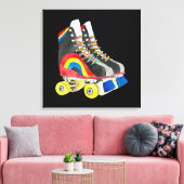 Rollerskates Retroart der achtziger Jahre Leinwanddruck (Insitu (Wohnzimmer))