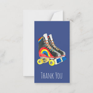 Rollerskates Retroart der achtziger Jahre Mitteilungskarte