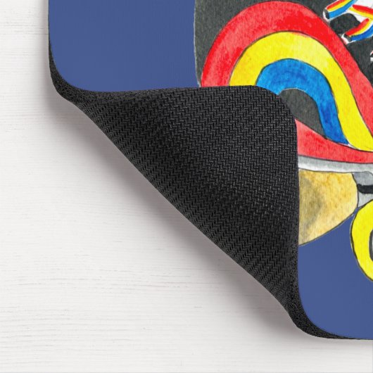 Rollerskates Retroart der achtziger Jahre Mousepad (Ecke)