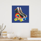 Rollerskates Retroart der achtziger Jahre Poster (Küche)