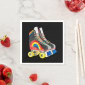 Rollerskates Retroart der achtziger Jahre Serviette (Beispiel)