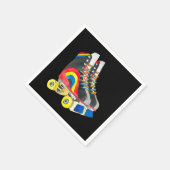 Rollerskates Retroart der achtziger Jahre Serviette (Ecke)