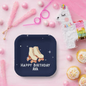 Rollerskating Birthday Party Plate Pappteller (Party)