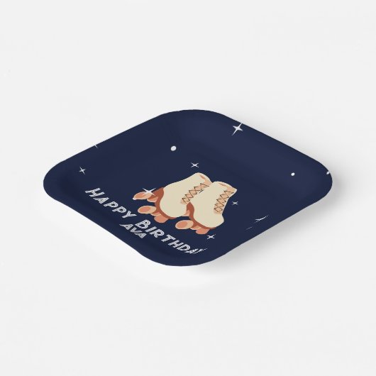 Rollerskating Birthday Party Plate Pappteller (Gewinkelt)