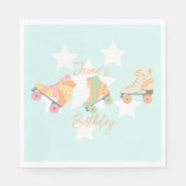 Rollerskating Geburtstag Pastel Stars Serviette (Vorderseite)