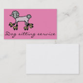 Rollerskating grau poodle dog Visitenkarte (Vorne/Hinten)