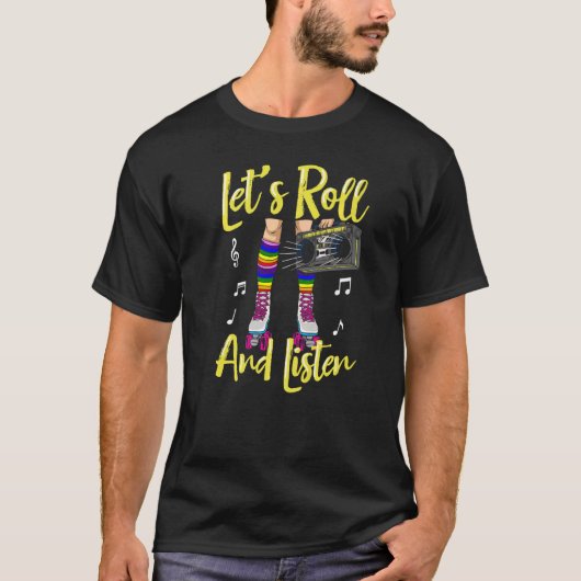 Rollerskating Inline-Skate Roller 70er Party Vinta T-Shirt (Vorderseite)