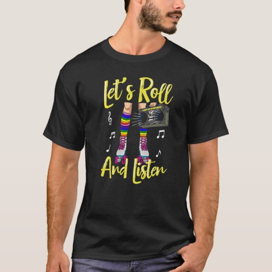 Rollerskating Inline-Skate Roller 70er Party Vinta T-Shirt (Vorderseite)