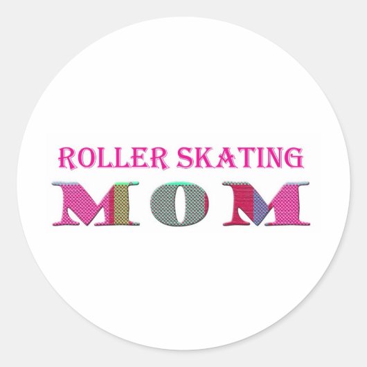 RollerSkatingMom Runder Aufkleber (Vorderseite)