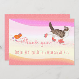 Rollerskatze und Guinea Schwein danke Karte